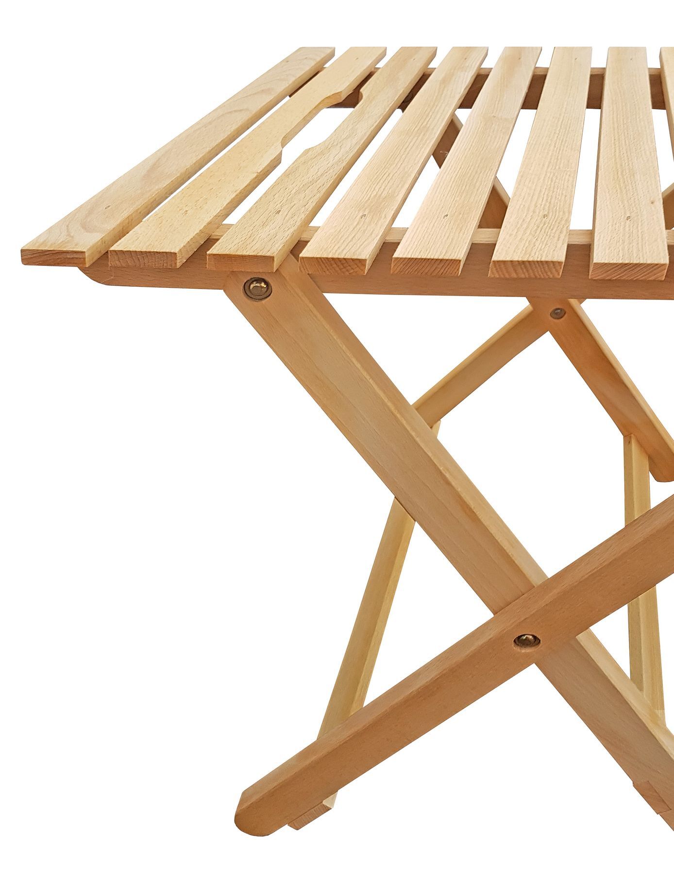 Holzbank, Klappbank, Sitzbank, Holzlatten, faltbar, Gartentischchen Buche hell