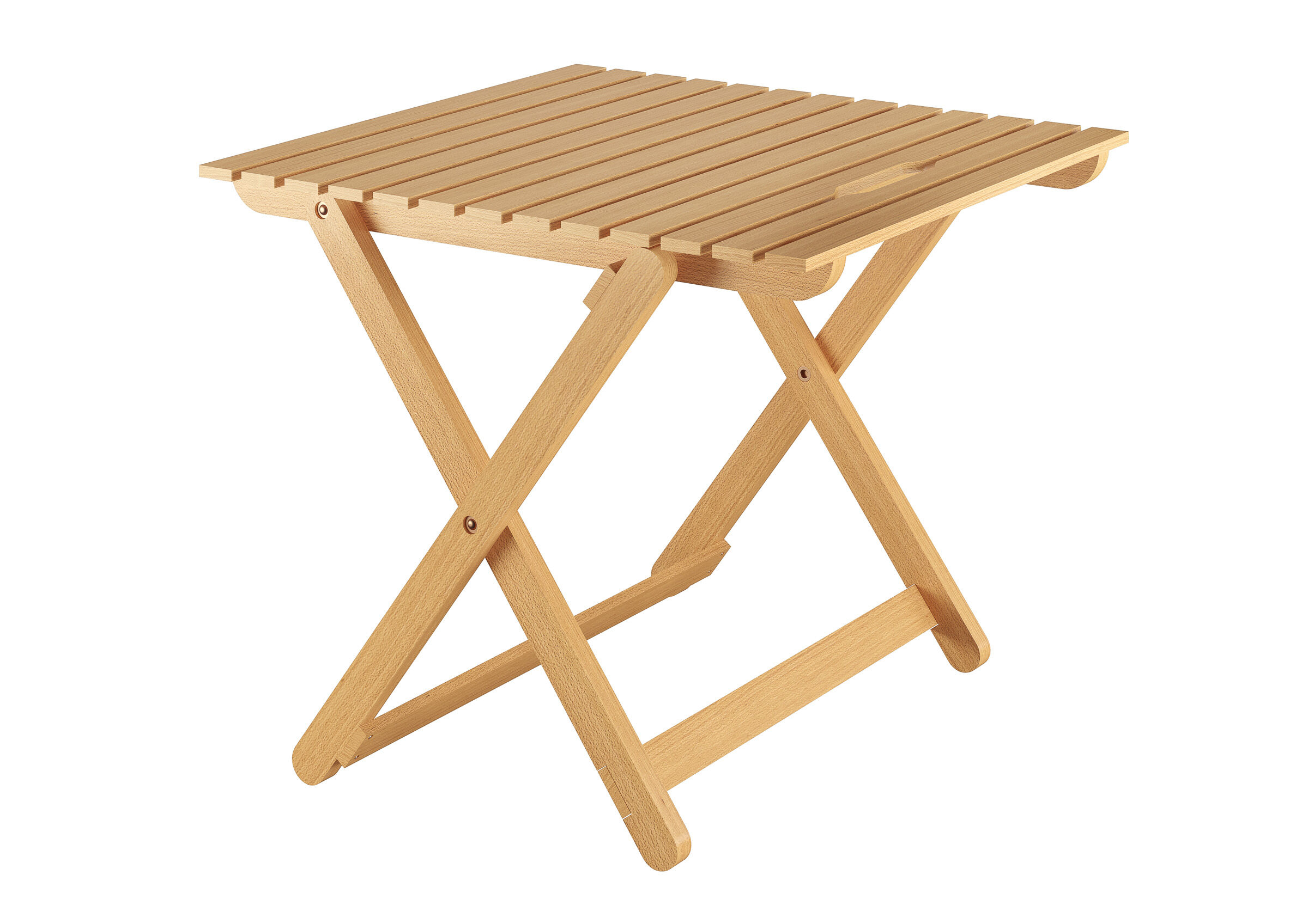 Holztisch, Klapptisch, Gartenmöbel, Birkenholz, Lamellendeck, Beistelltisch hell
