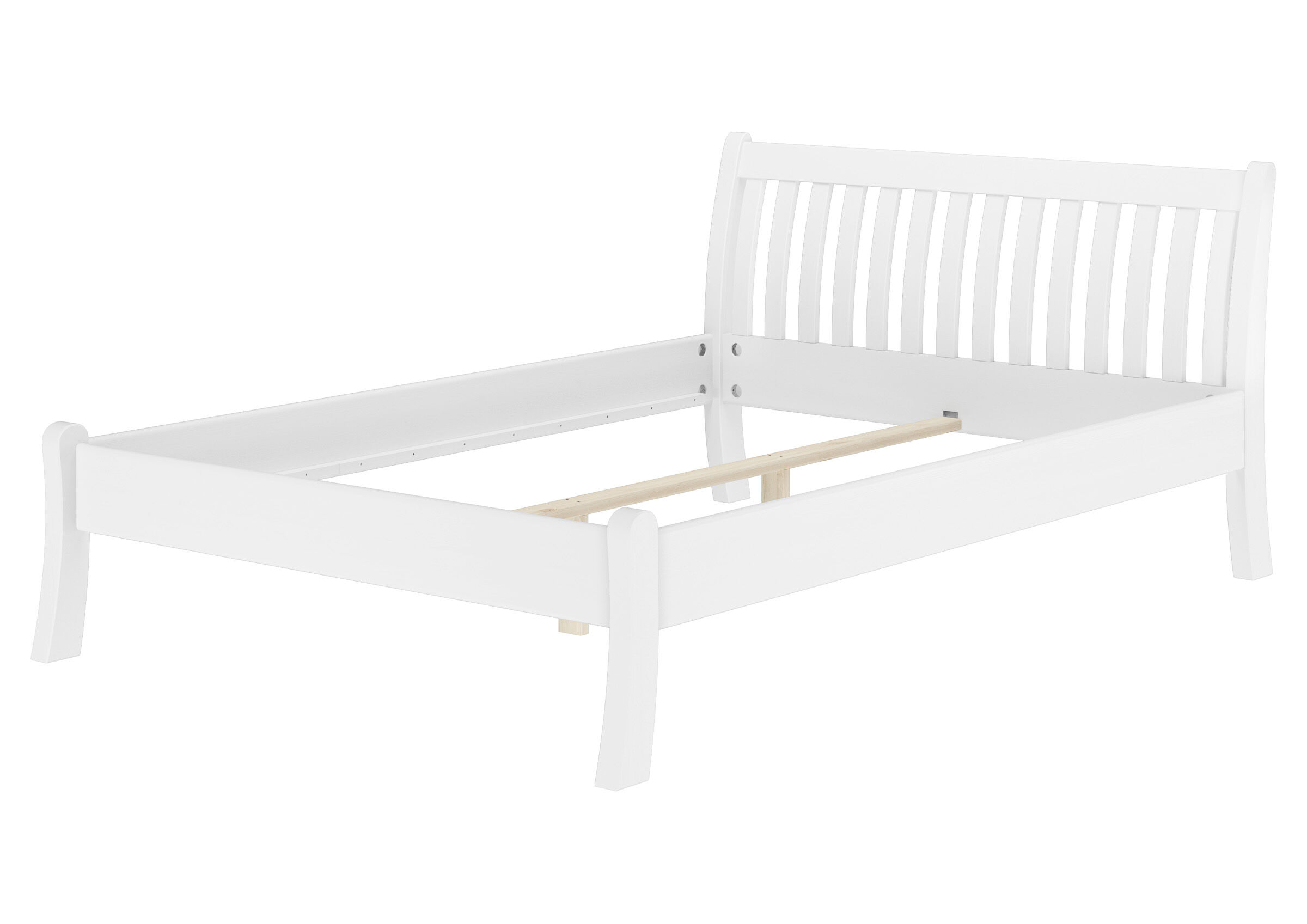 Moebel, Krippe, Bett für Säuglinge, Bett, Bettrahmen Kiefer waschweiß mit Mittelsteg