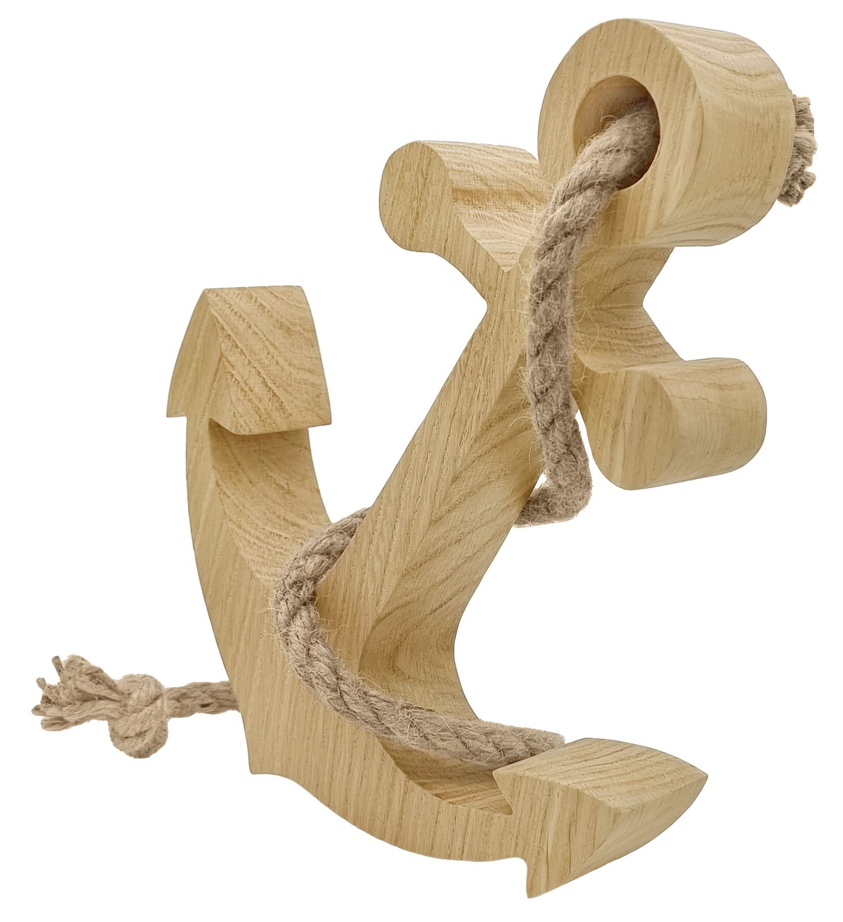 anker, holz, ankerfigur, holzfigur, seil, Detailbild des Ankers mit Seil