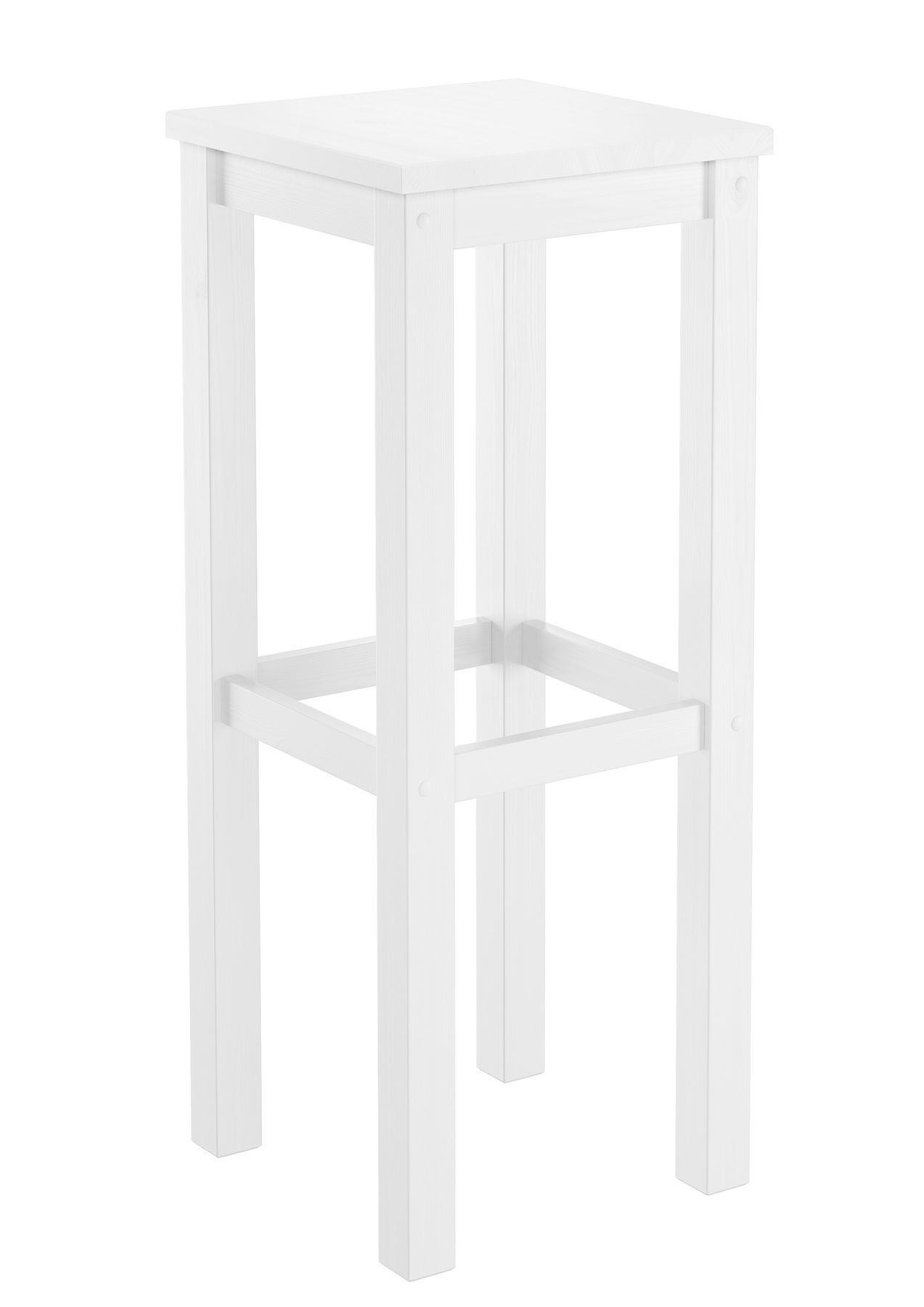 Barhocker, Holz, weiß, Hocker, quaderförmig, weiße-Barhocker-80 cm