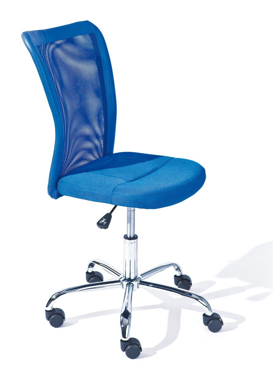 Bürostuhl, Mesh-Rücken, blaue Farbe, verstellbare Höhe, rollbarer Stuhl, Bürostuhl Royalblau ohne Armlehnen