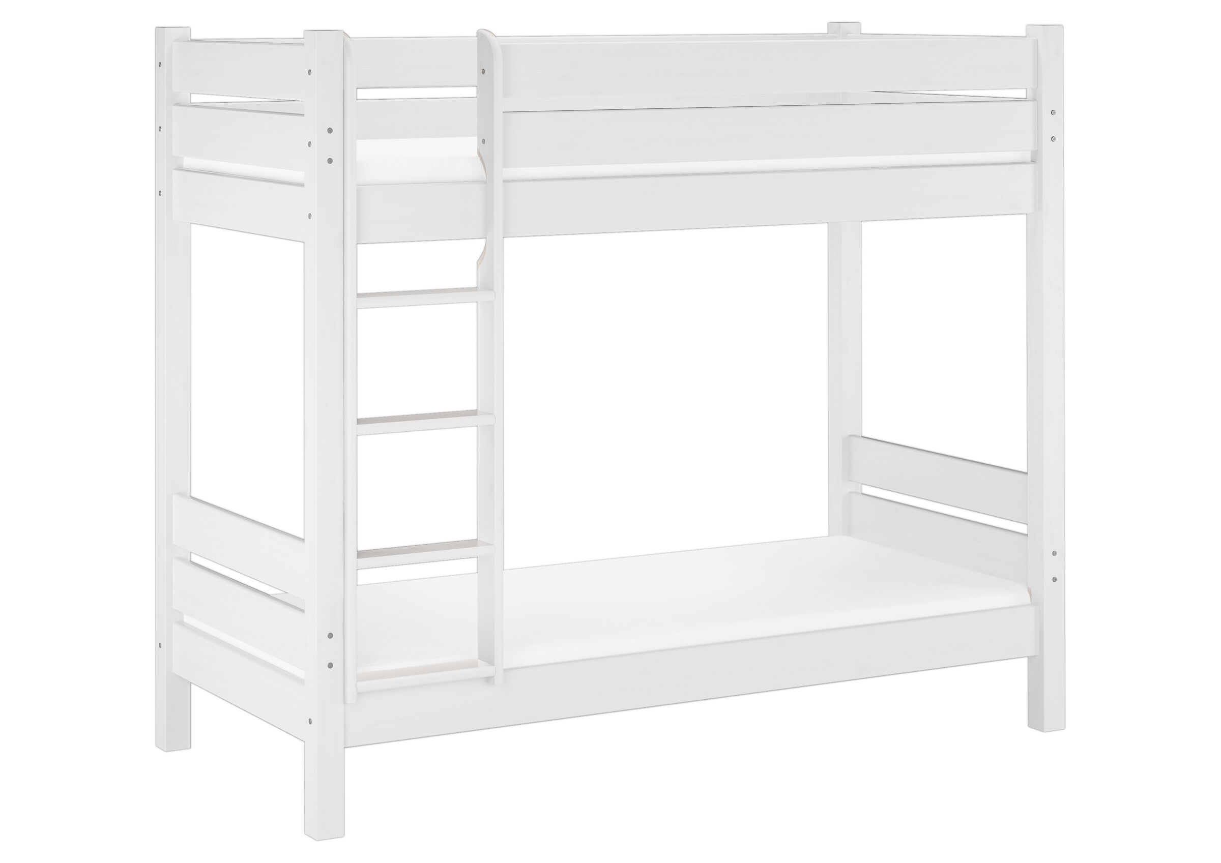 Moebel, Bett, Hochbett, Krippe, Babybett, weißes Etagenbett Kiefernholz mit Matratze