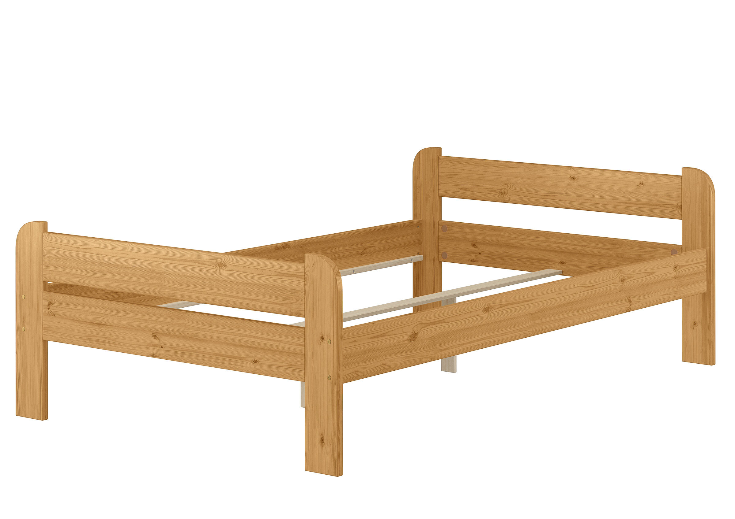 Holzbett, Kinderbett, Holzmaterial, Holzoptik, Fr**, Kiefernholz Bettrahmen 120x200 in Eichenton