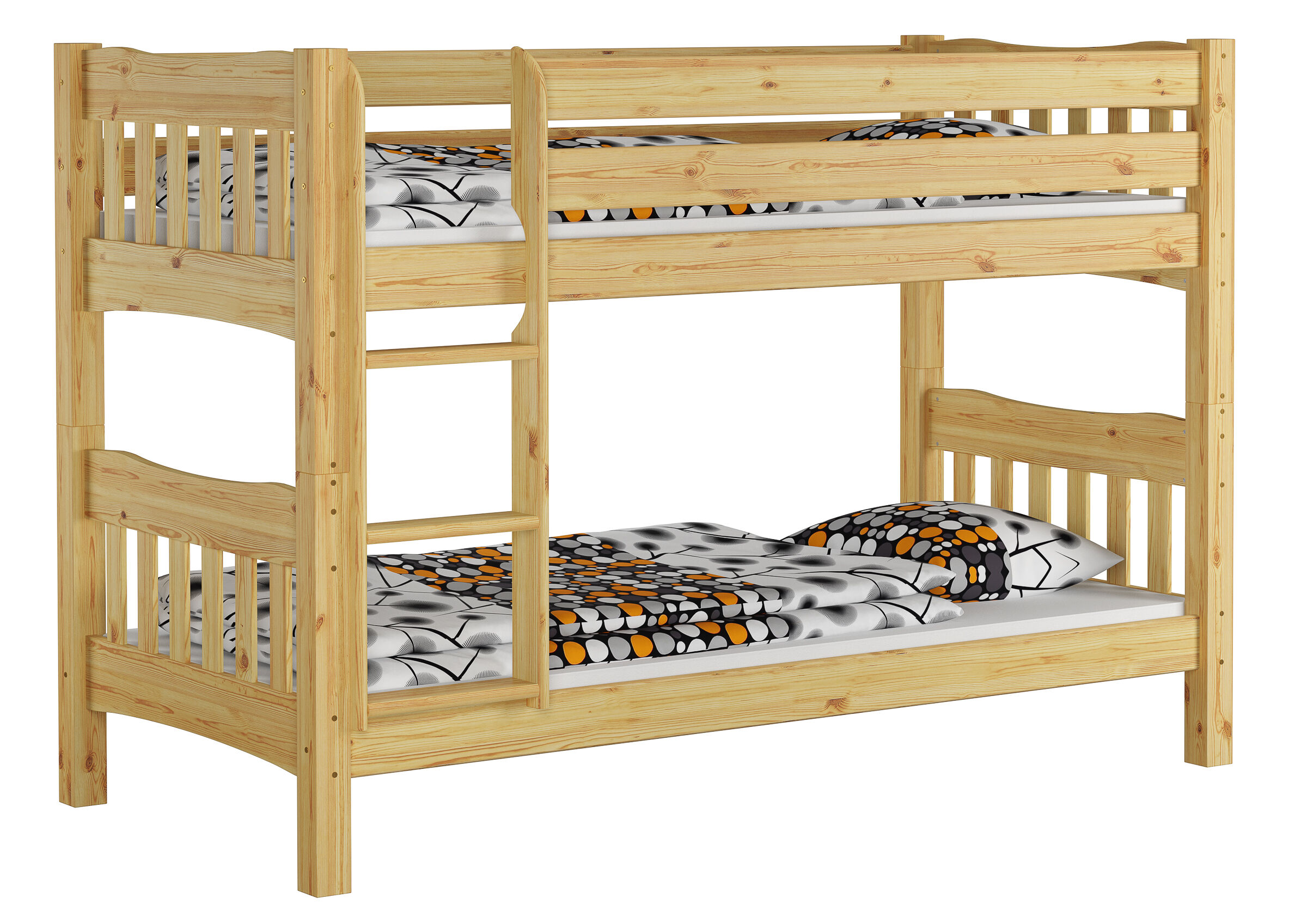 holzbetten, Stockbett, Doppelstockbett, bett, bettgestell, Etagenbett Kiefer natur