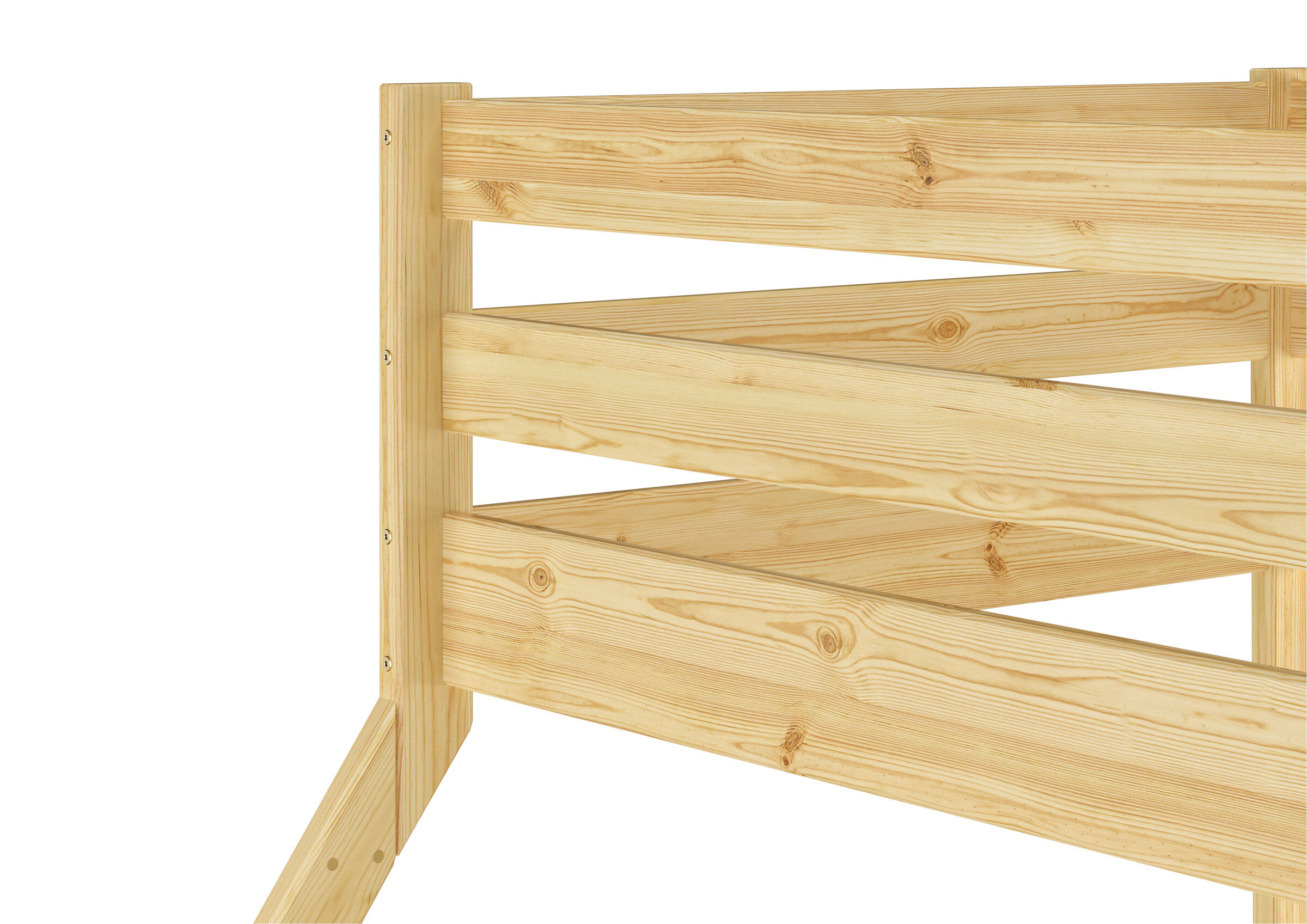Holzbettrahmen, Kiefernholz, Holzlatten, Holzbettgestell, Naturholz, Etagenbett-für-3-Kiefer