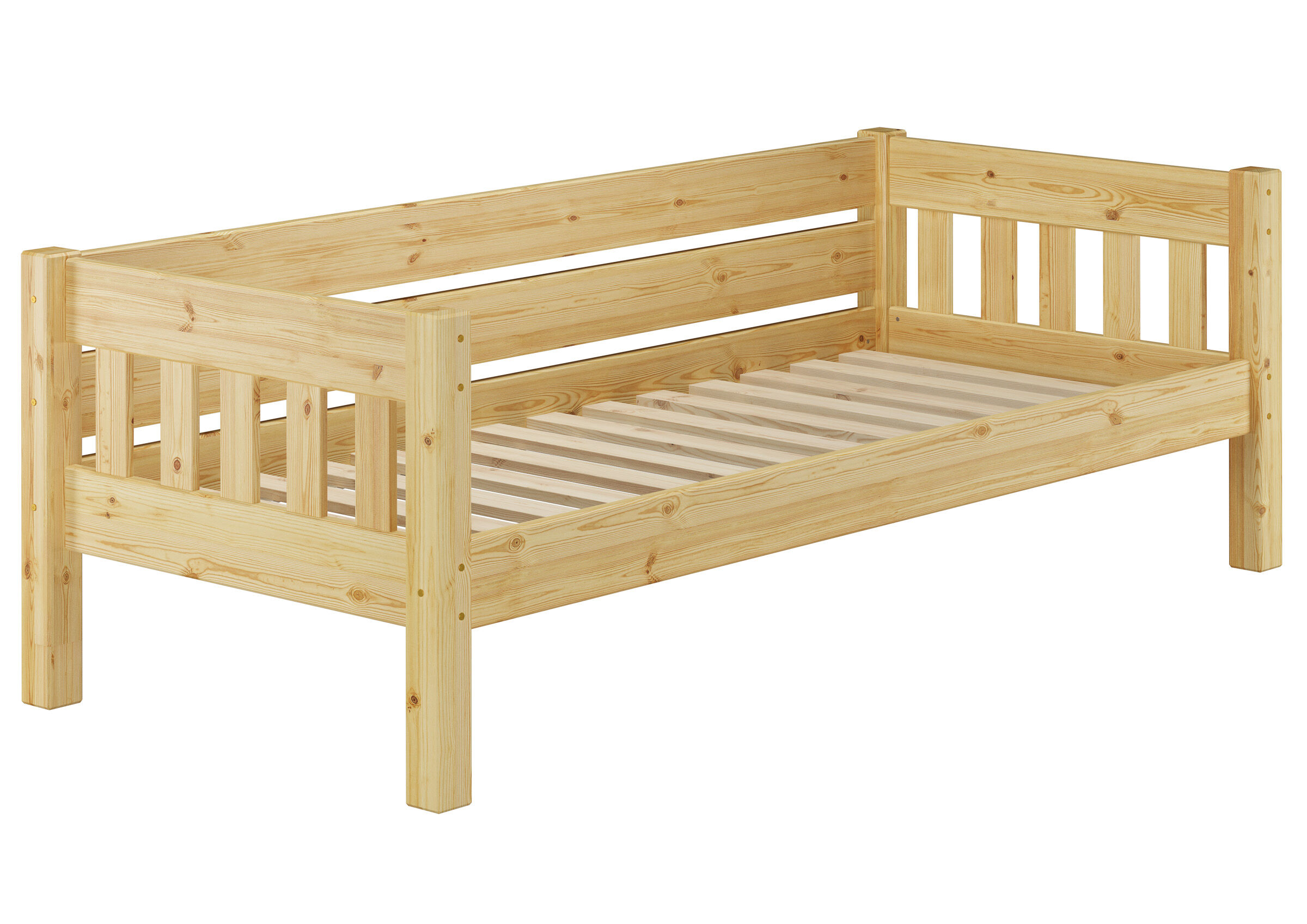 holzbett, einzelbett, lattenrost, naturholz, kinderbett, Bett Kiefer natur
