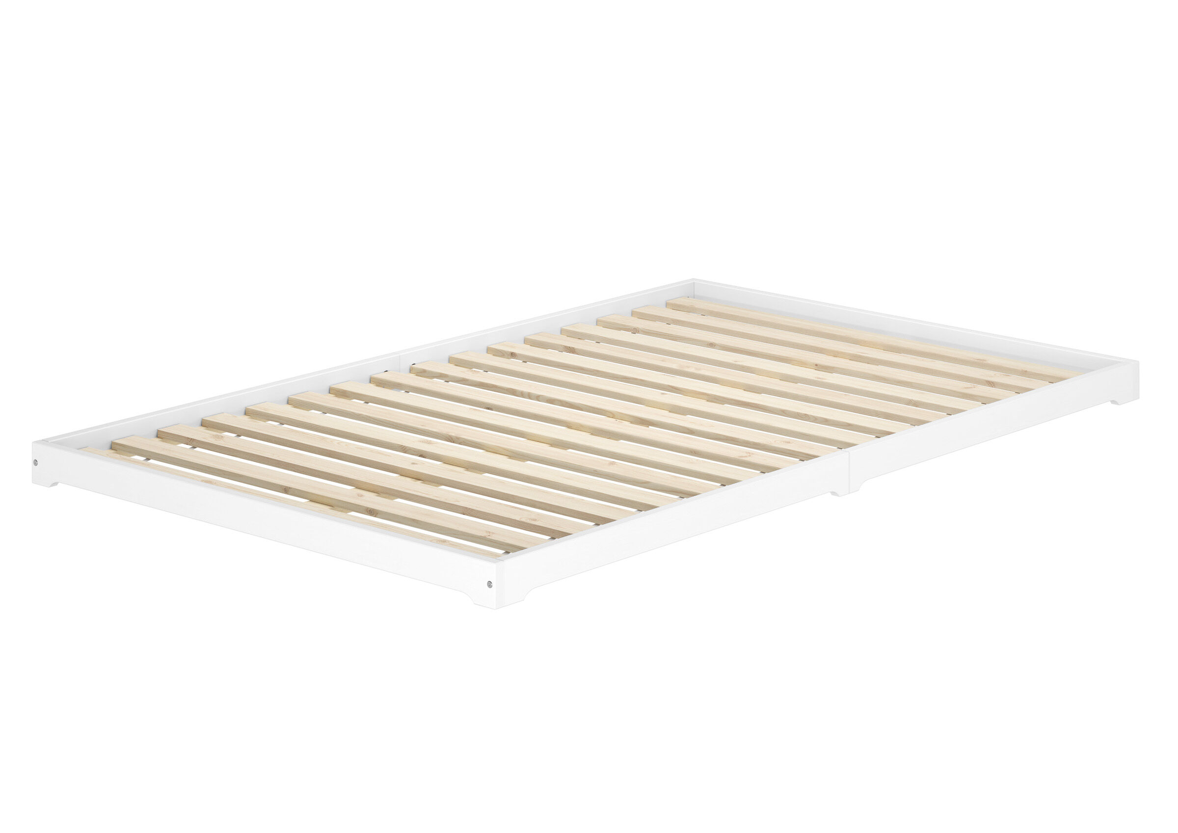 bettrahmen, bettgestell, holzlatten, weißes bettgestell, rahmenbett, Schönes Echtholzbett 140x220 mit Rollrost