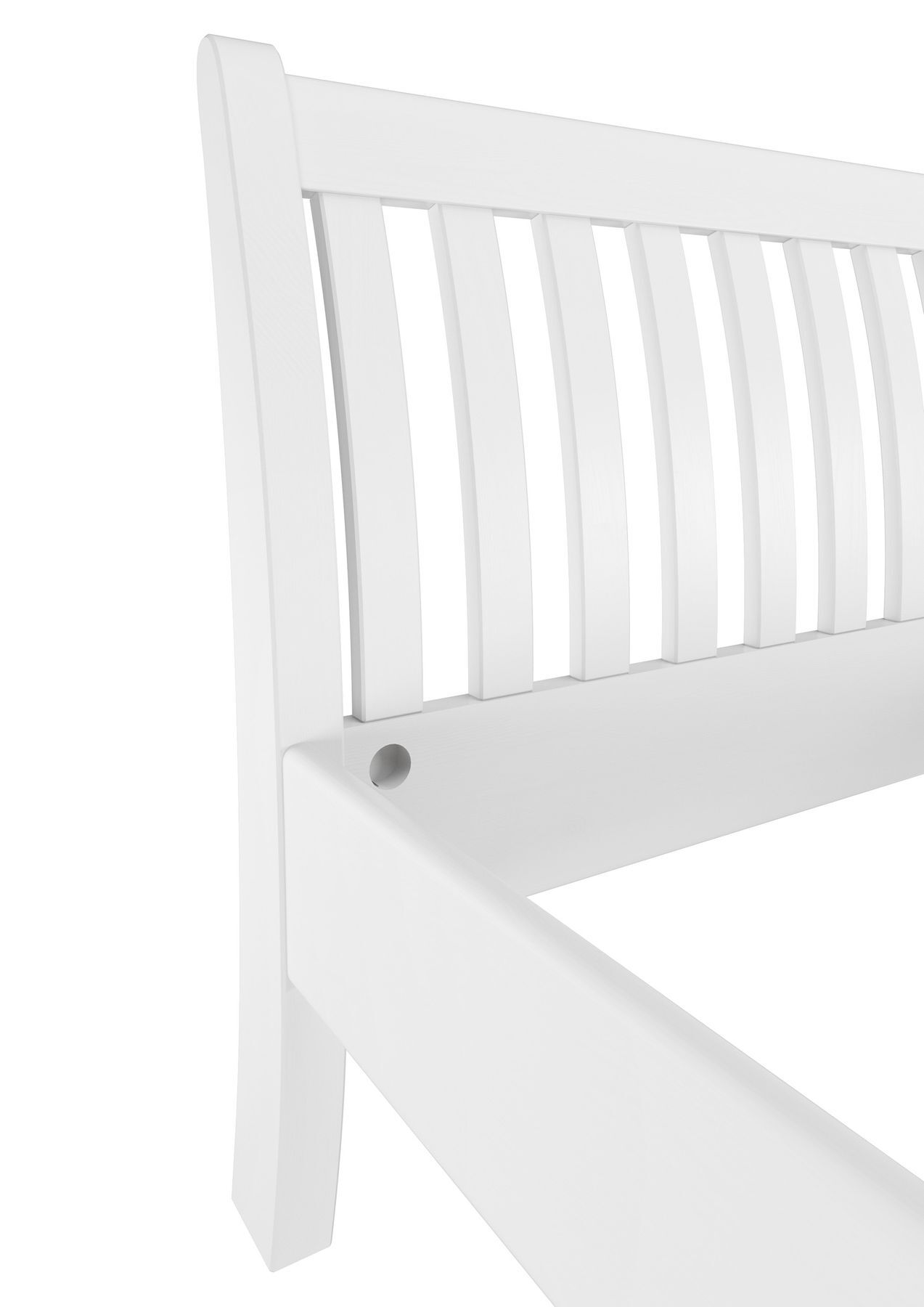 Moebel, Krippe, Bett für Säuglinge, Bett, Kopfteil Kiefer waschweiß im Detail