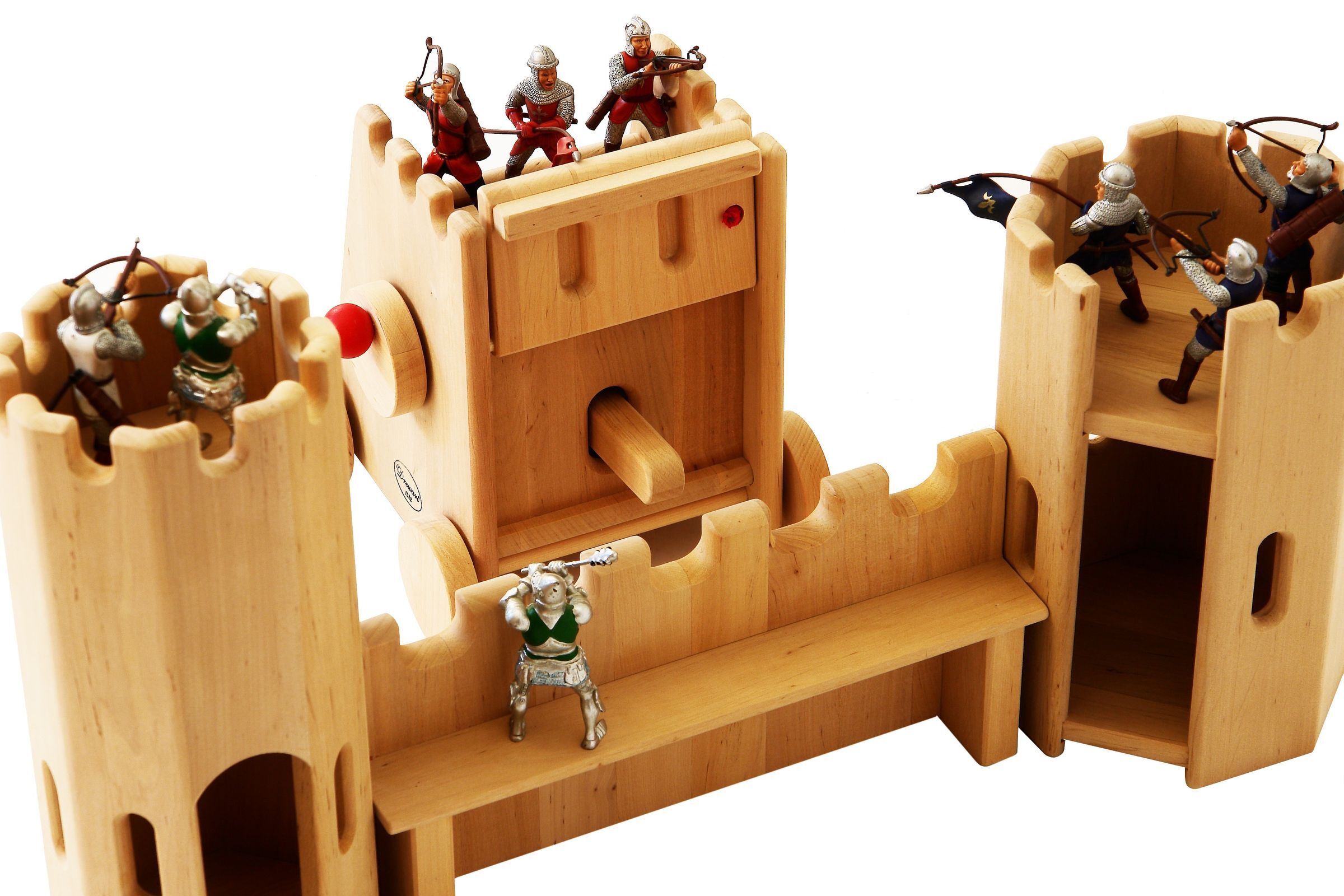 holzspielzeug, ritterburg, holzschild, katapult, figuren, Zubehör Rammbock für Ritterburg