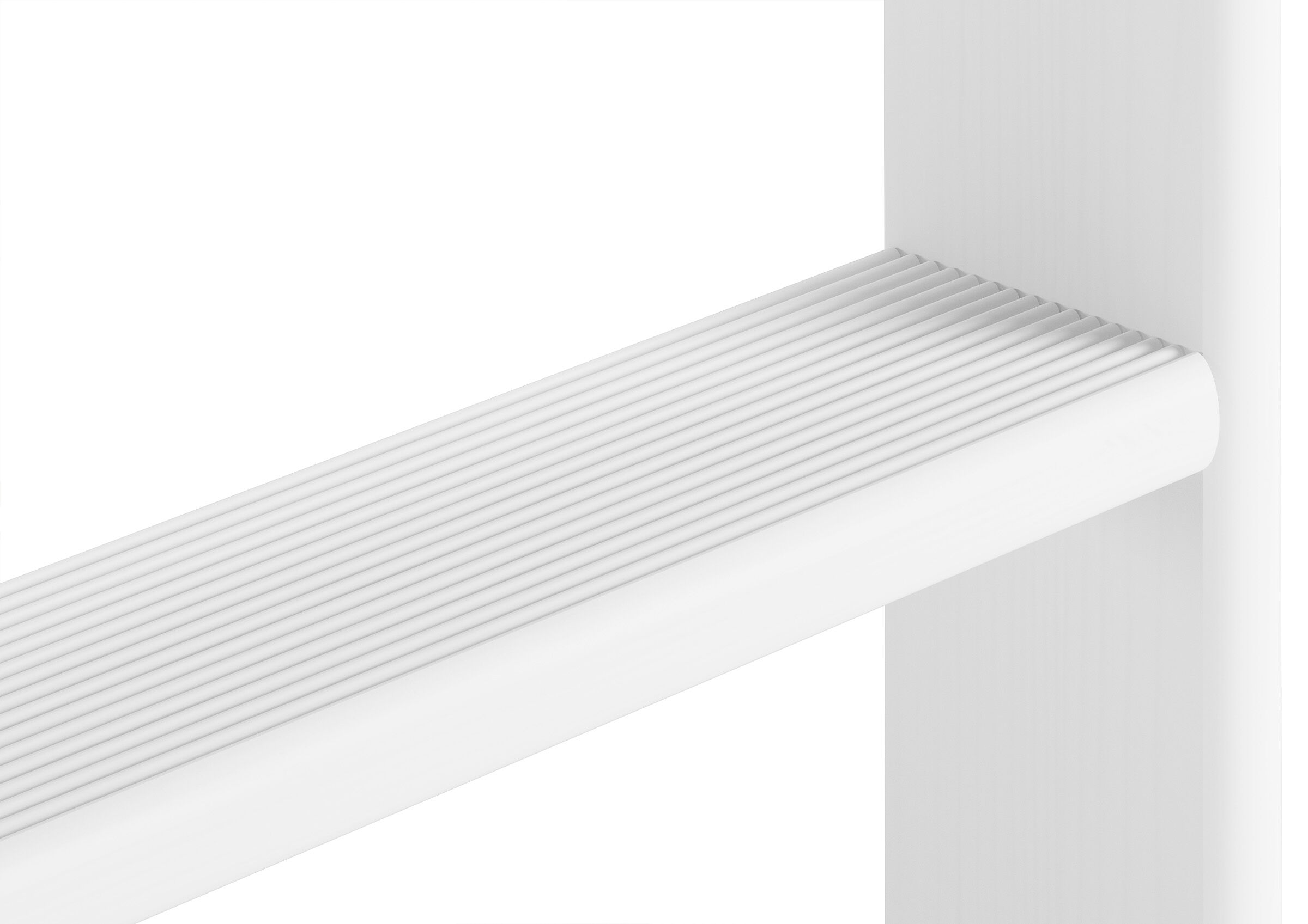 stool, grooved, white, surface, edge, Treppenstufe weiß lackiert