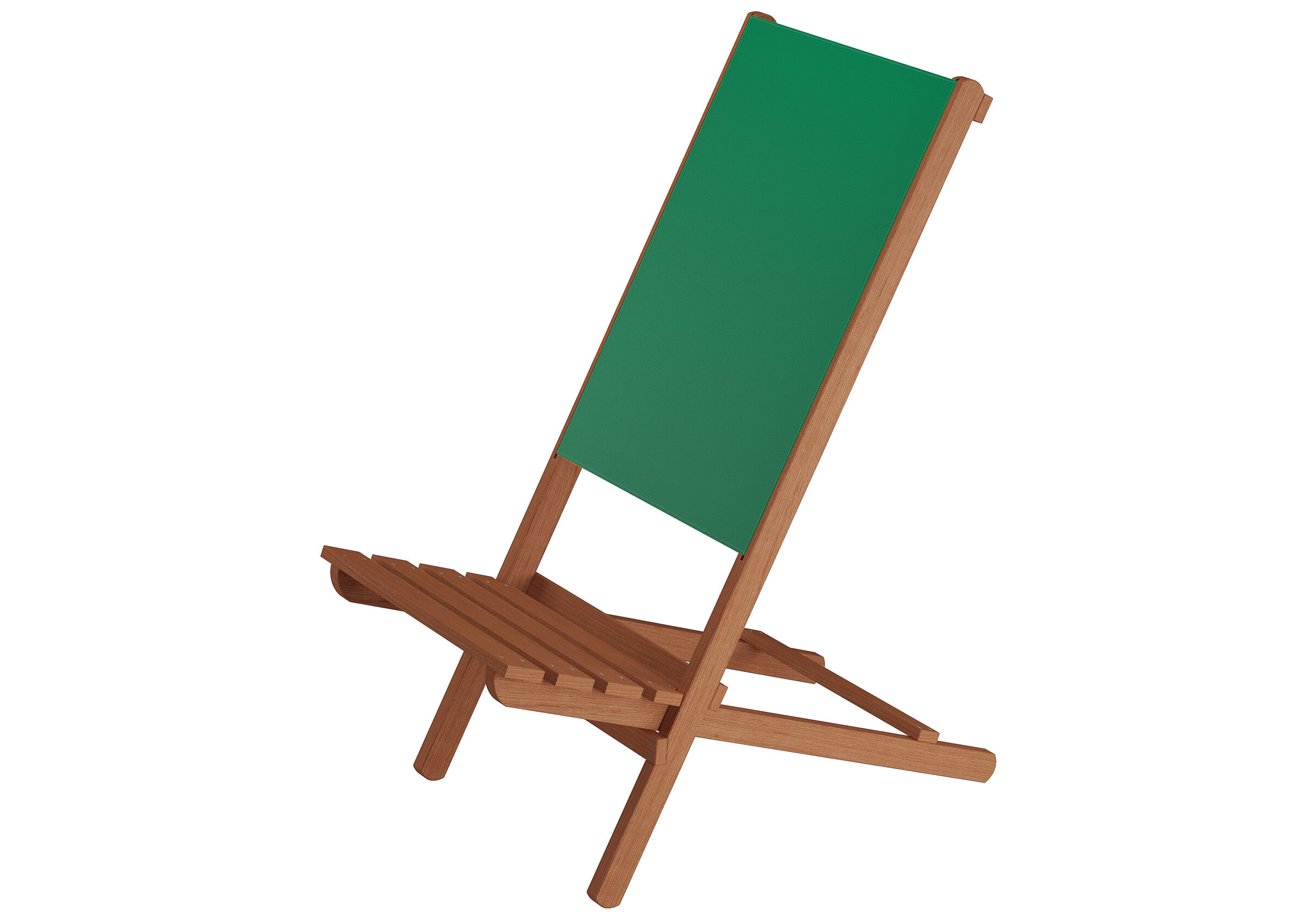 Holzstuhl, Kraftstuhl, Sonnenstuhl, Lehnstuhl, Grünes Sitzpaneel,
