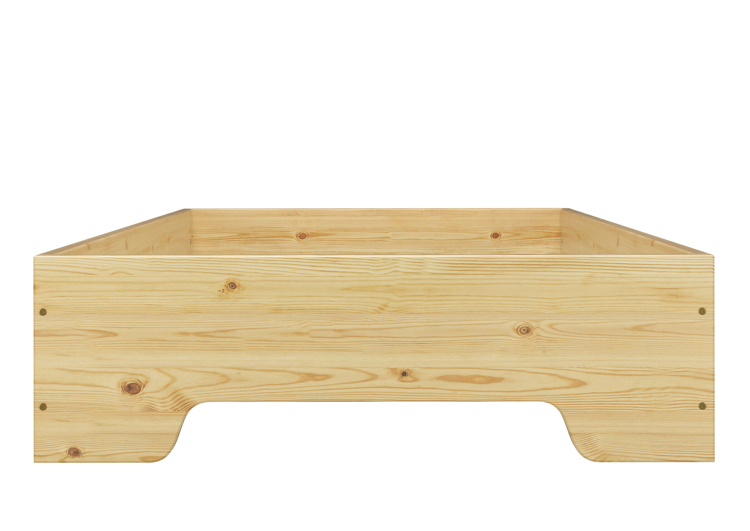 holzbank, holzblock, holzregal, holztruhe, bettbank, Vorderansicht Kastenbett Kiefer natur