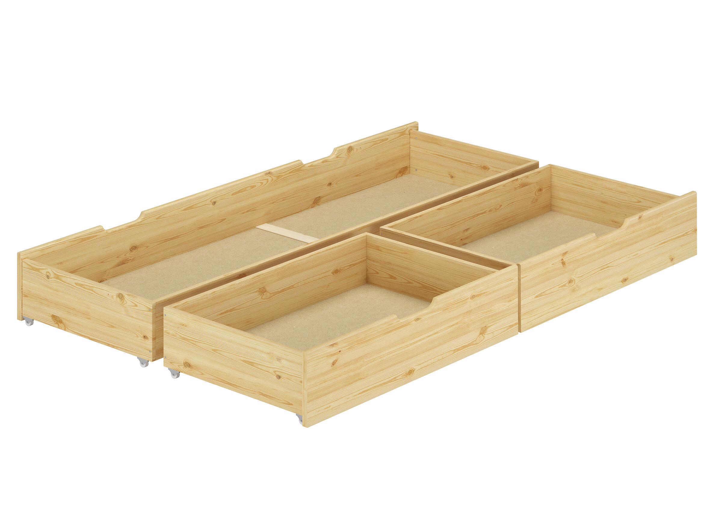 Holzbettenbox, Wahrscheinlich Boxenbett, Holzkasten, Kastenbettrahmen, Holzauflagenbox, Ansicht 3 teiliger Bettkasten