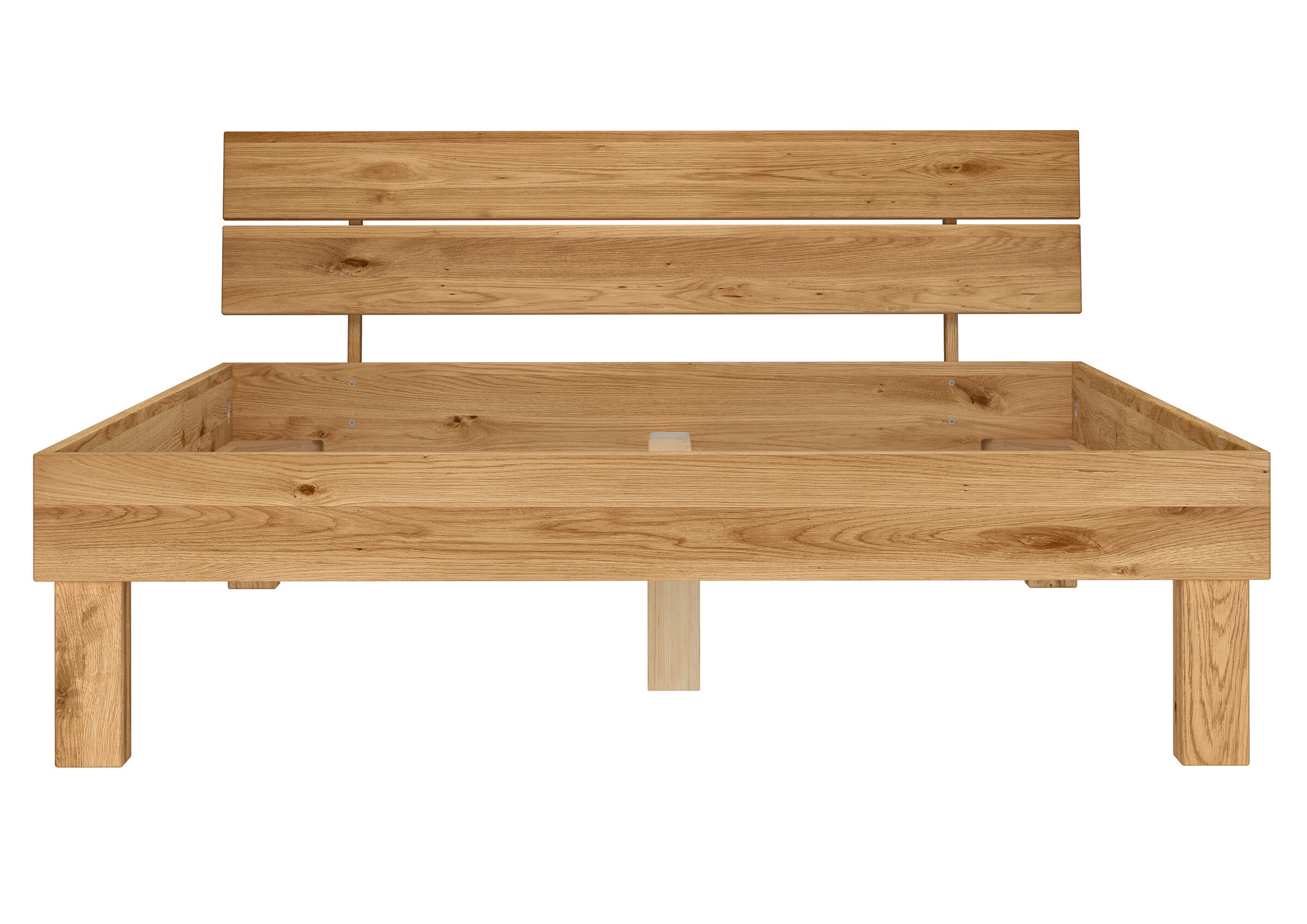 Holzbett, Bettrahmen, Holzlatten, Bettkasten, Legbett, Detailbild des Bettrahmens 160x200