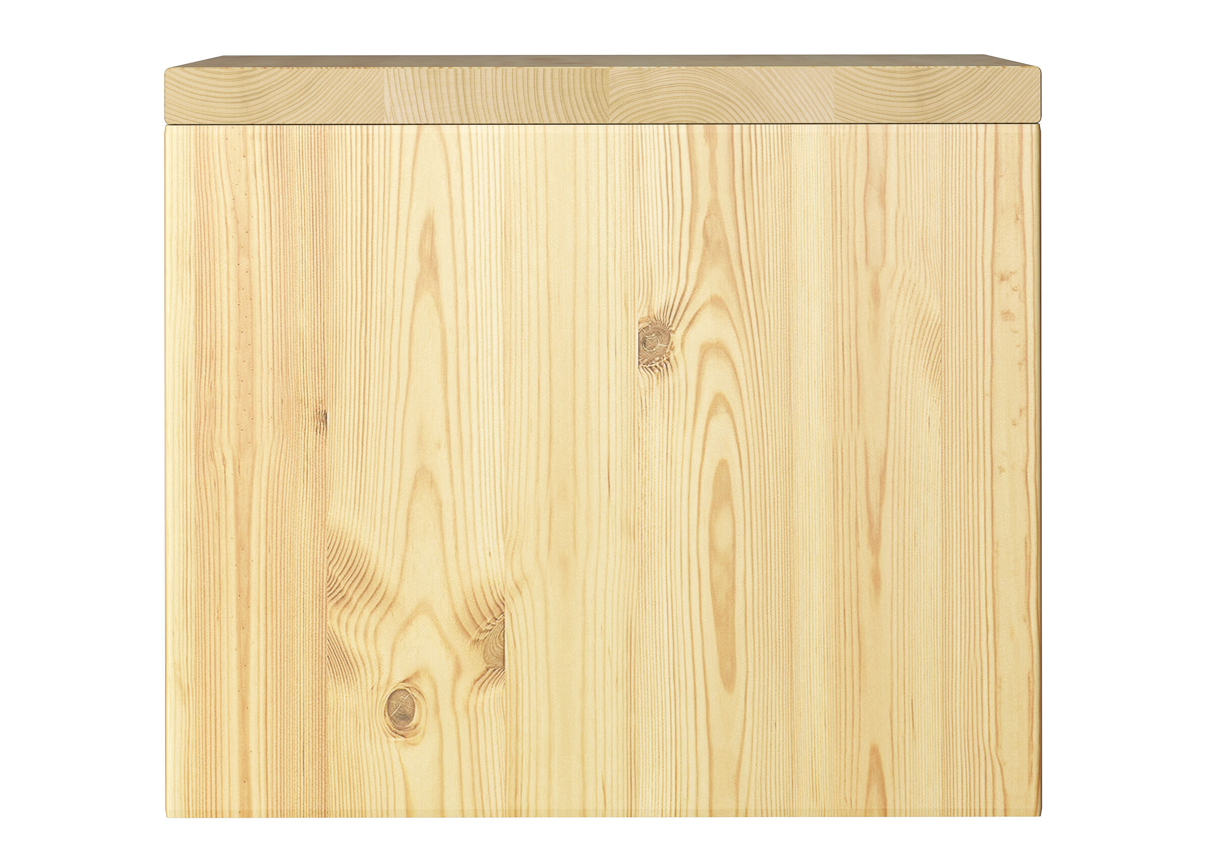 Holzlatten, Holzblock, Holzplatte, Kiefernholz, Naturholz, Seitenansicht Nachttisch Kiefer
