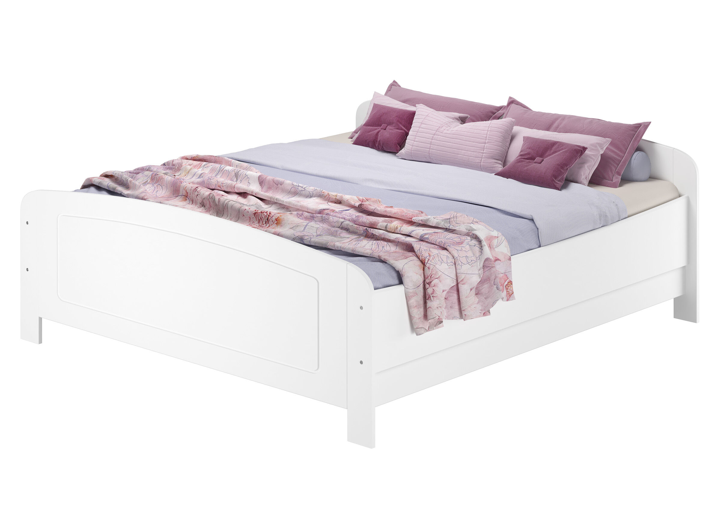 Bett, Bettgestell, Kissen, Decke, Seidige Decke, Stabiles Doppelbett 180x200
