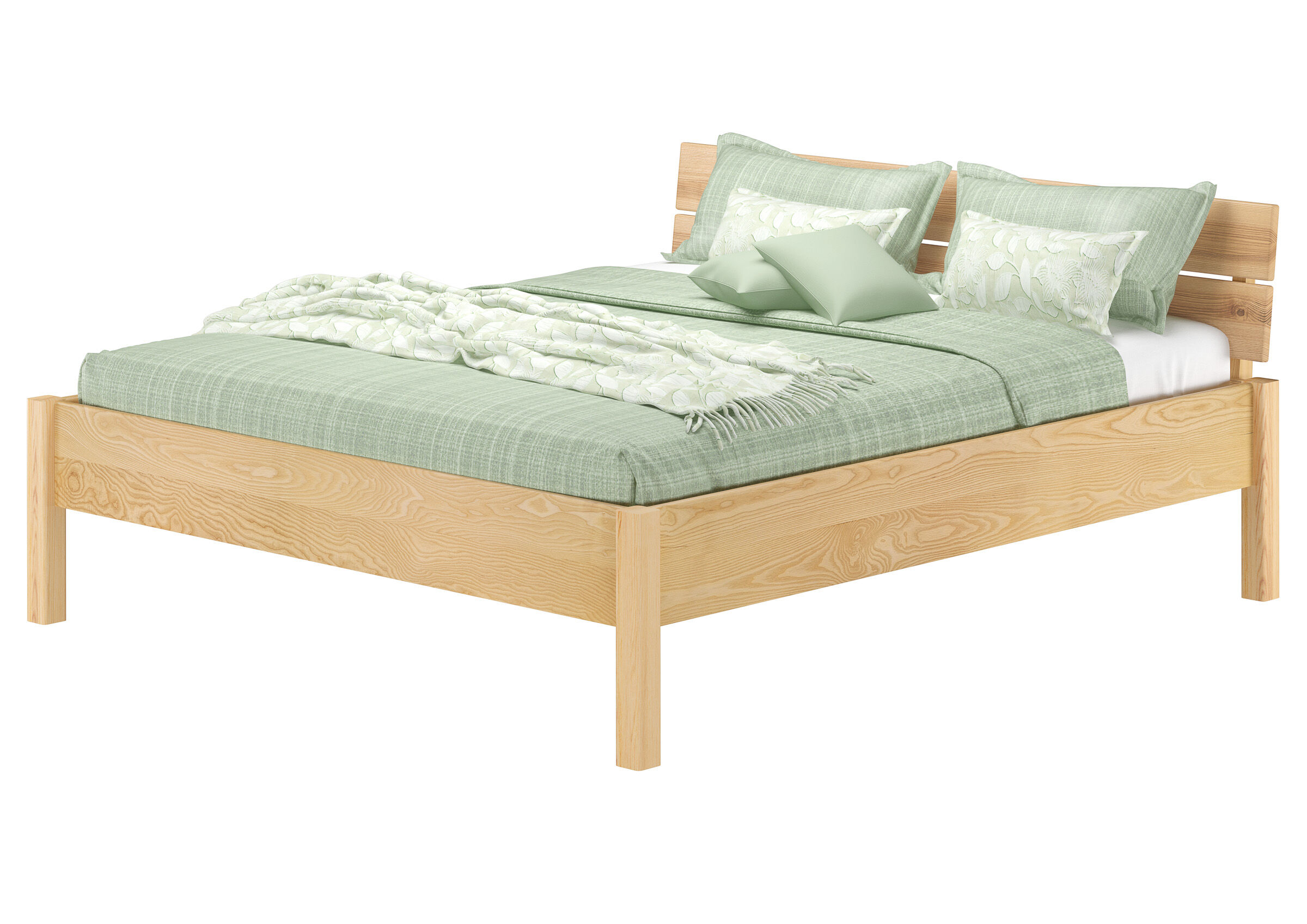 Robustes Massivholzbett 160x200 aus Esche Moebel, Bett, Zeitloses Echtholzbett 160x200 aus Esche