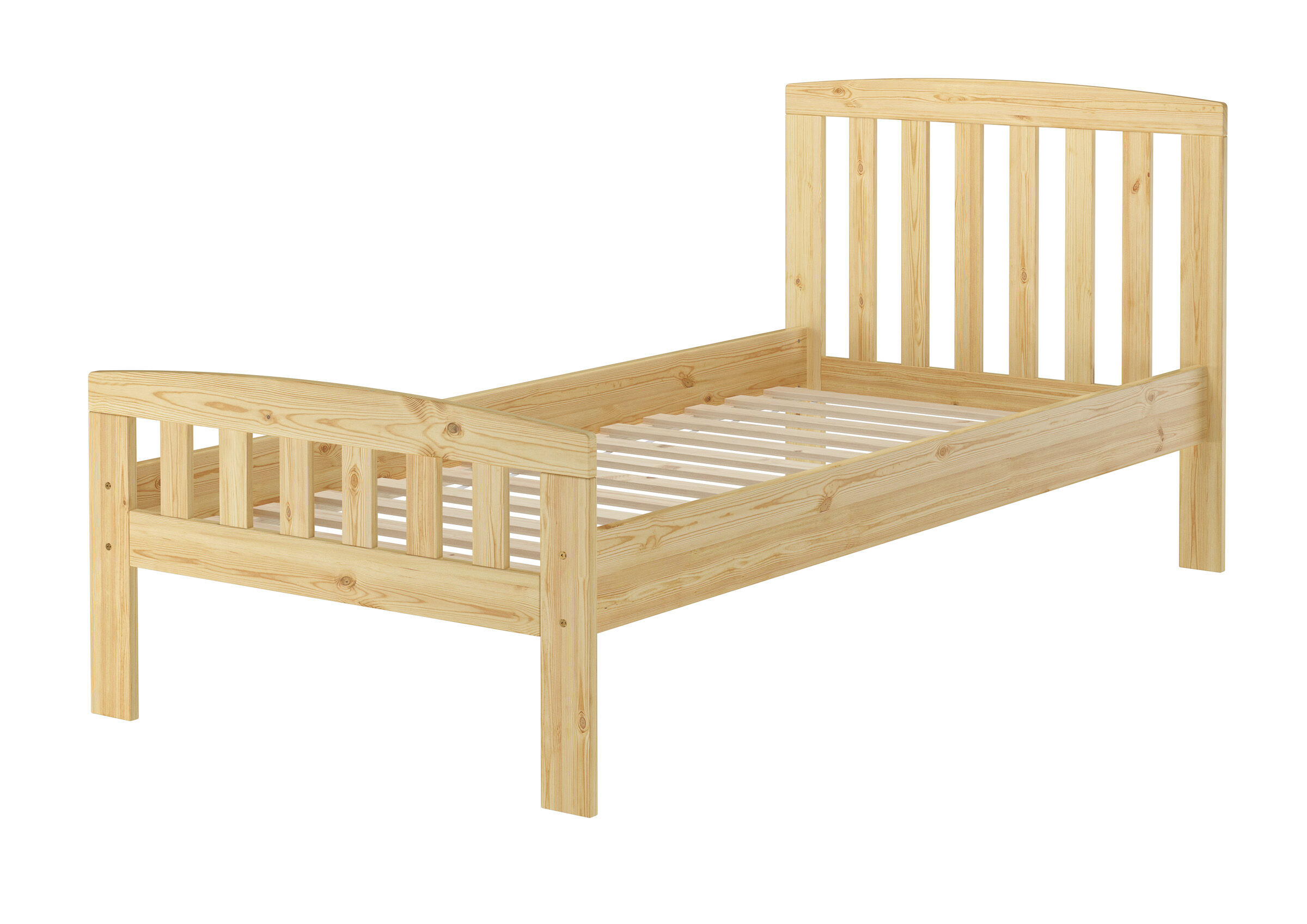 Kinderbett, Holz, Kiefer, Lattenrost, Holzbett, Massivholzbett 90x200 mit Rollrost