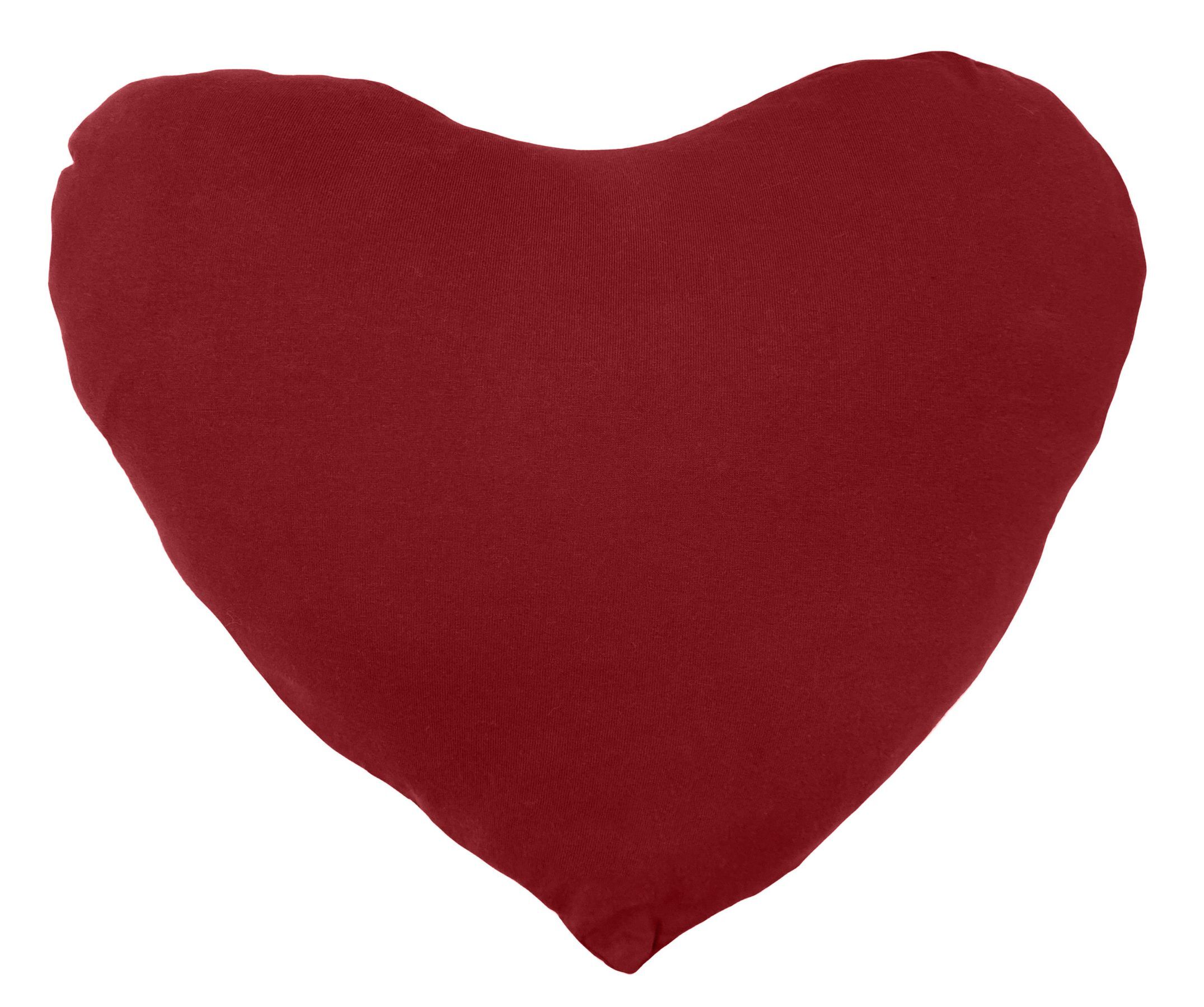 Herz-Kissen, Kissen, Rot, Herzform, Stoffkissen, Zirbenherz mit Schafwolle