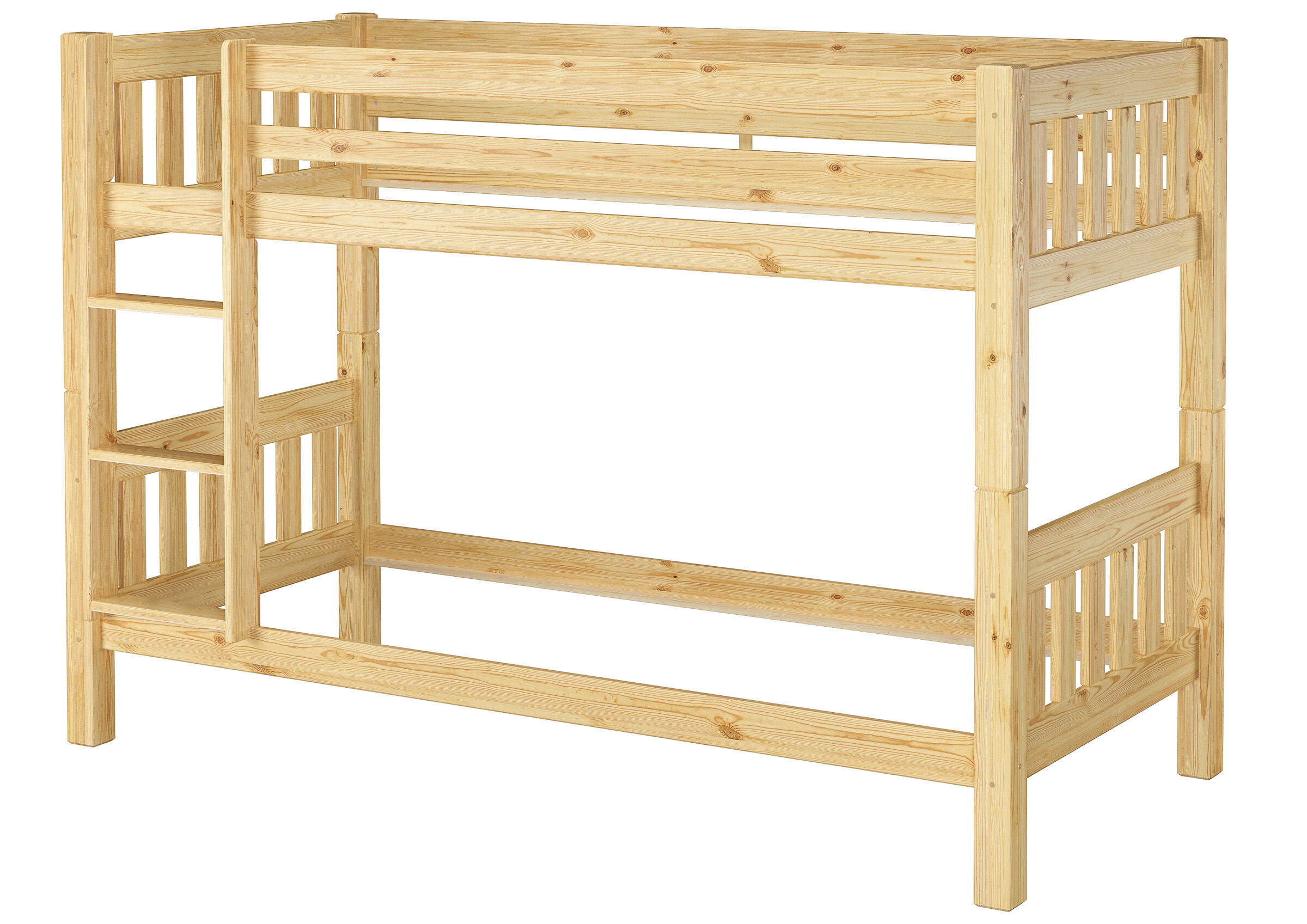 hochbett, holzbett, naturholz, Stockbett, Holzstapelbett, Teilbares Kieferholzbettrahmen