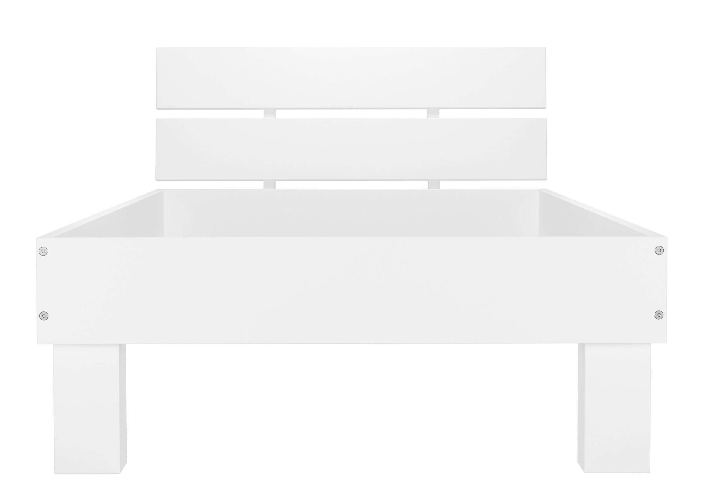 bett, holzbettrahmen, weiße farbe, kopfteil, bettrahmen, Klassisches Vollholzbett 100x200