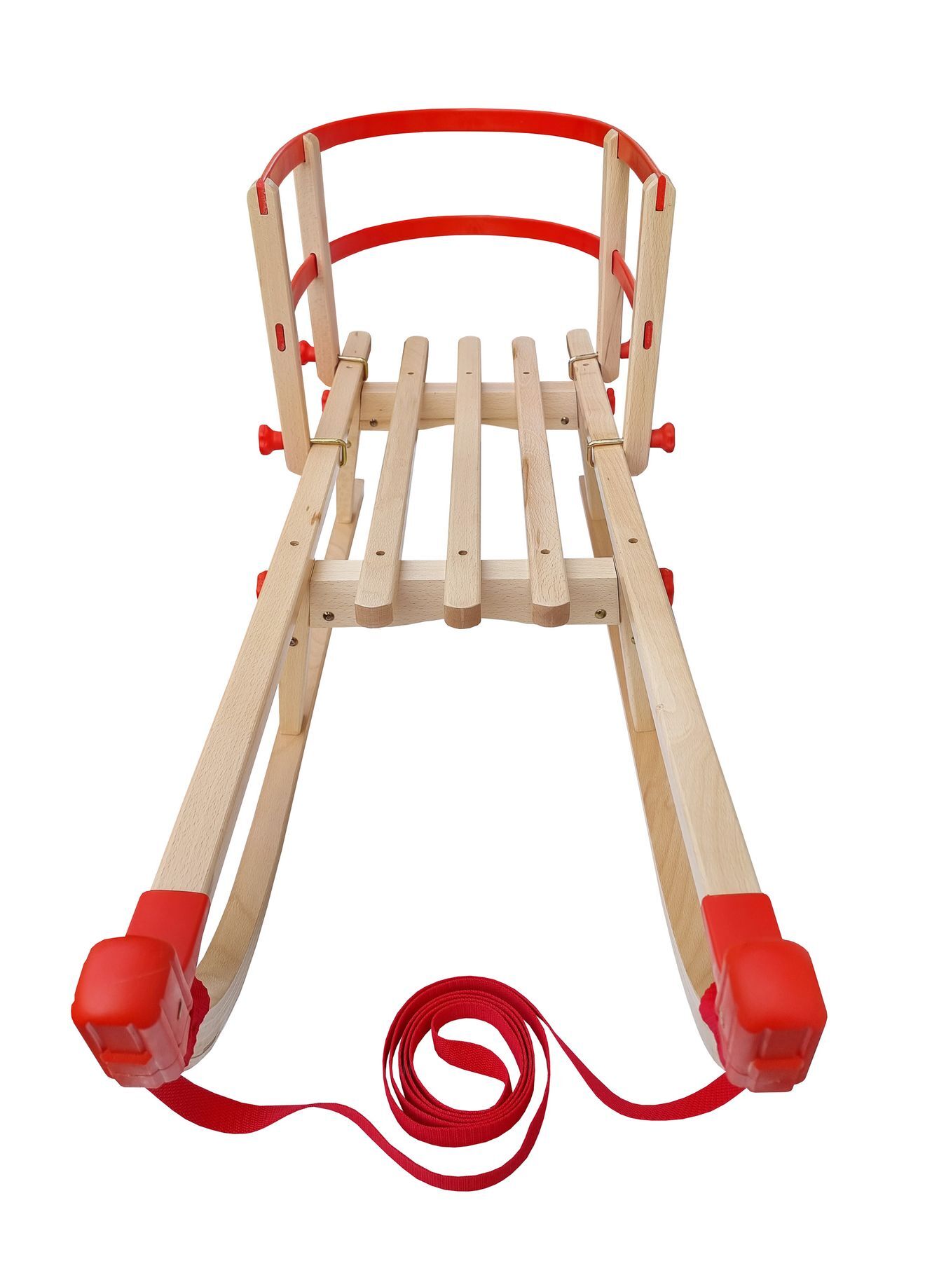 Schlitten, Holz, Rot, Schnur, Kinder, Davos Schlitten mit Rückenlehne