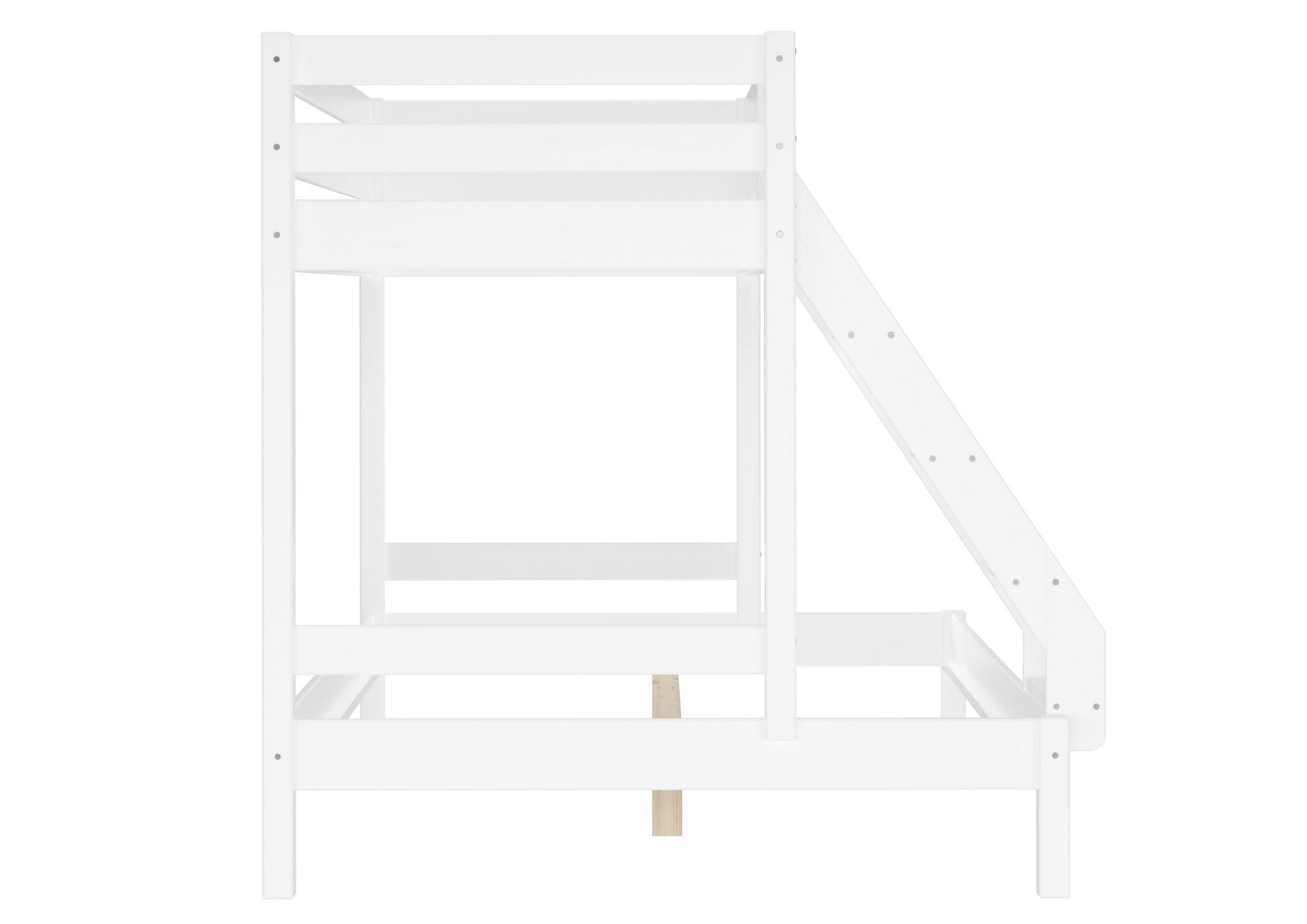 Erst-Holz®Cinque varianti letto matrimoniale extra largo bianco 180x200 in Pino massello V-60.38-18WDoghe in assi di legno rigide incl