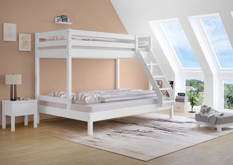 Letto matrimoniale Bianco in Legno Massello 180x200 cm Super King CFW907328